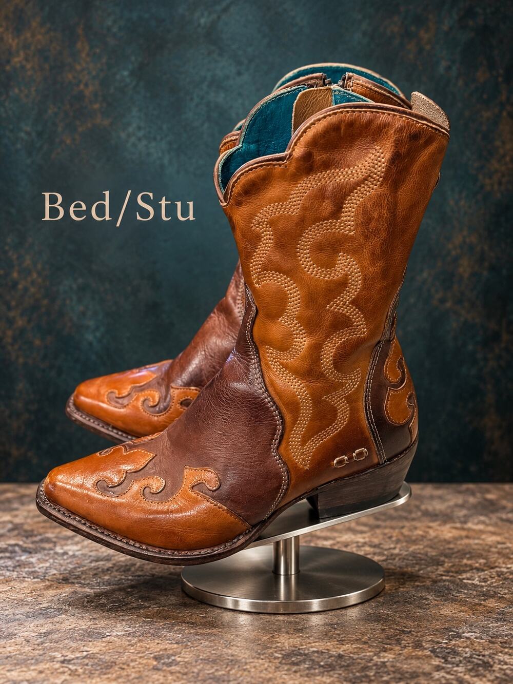Bed/Stu Deuce Pecan Almond Rustic Western Boots Women’s Size 6
